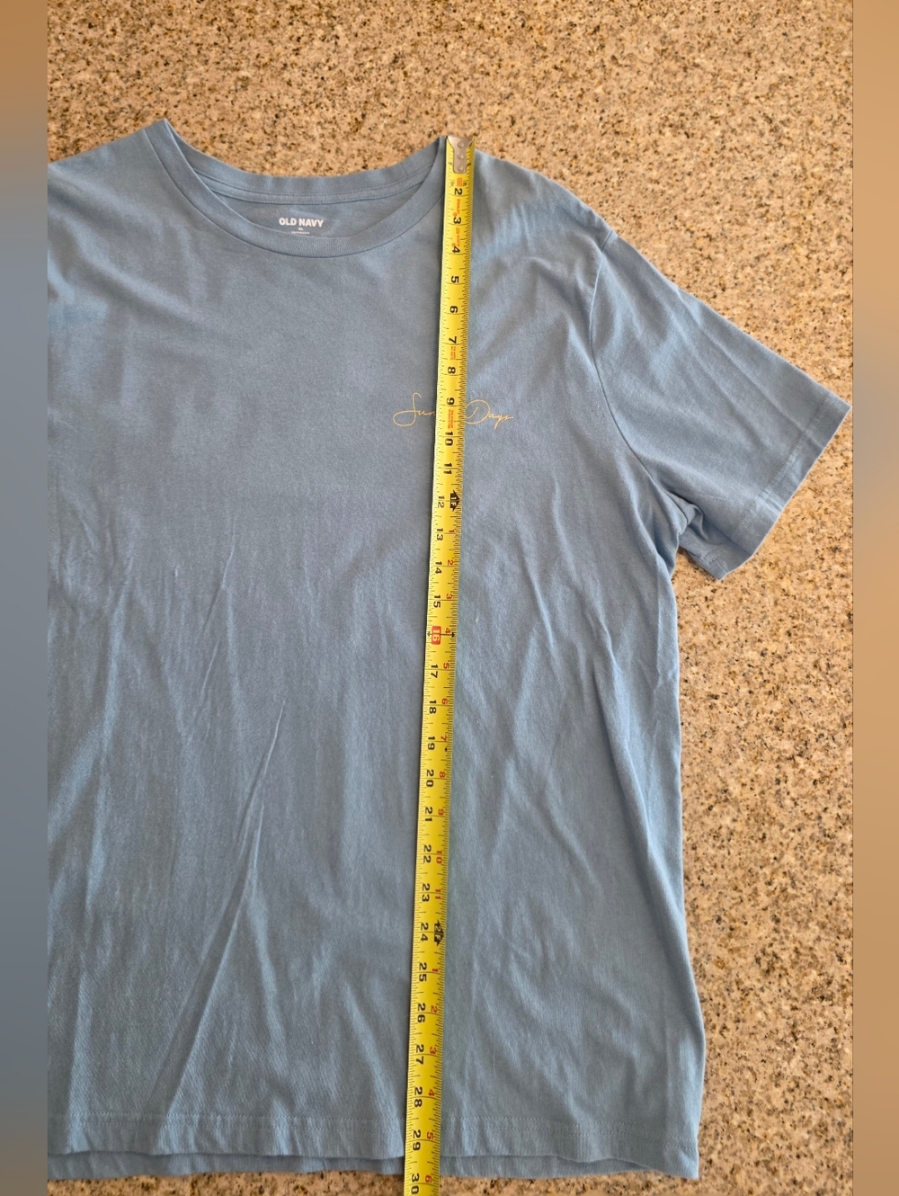 Old NAVY Surf Graphic Soft Washed Tee with Palm Tree Print - Light Blue - Picture 6 of 7
